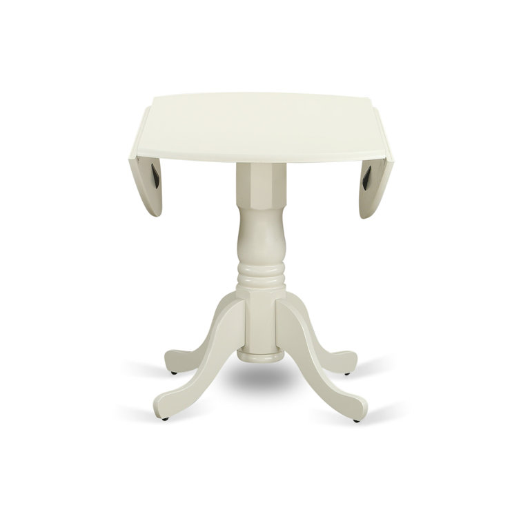 Linen White Drop Leaf Dining Set with Baby Blue Chairs