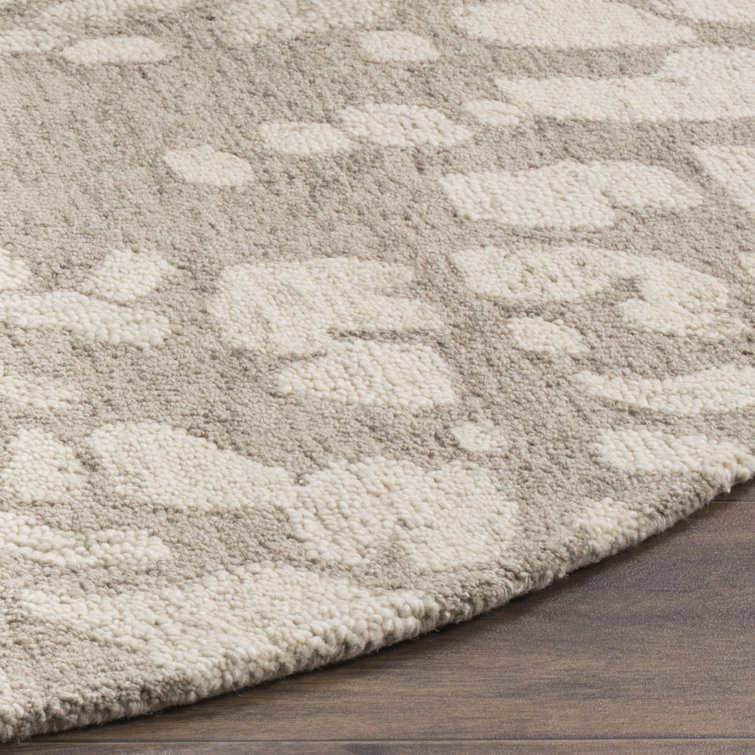 Hand-Tufted Gray Wool Abstract 9' x 12' Rectangular Rug