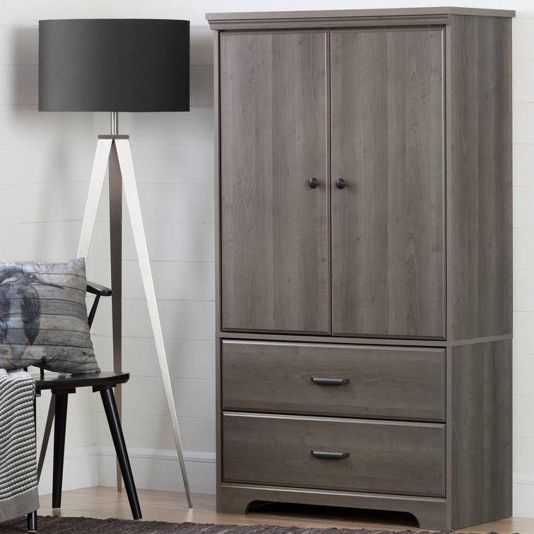 Versa Gray Maple 2-Door Armoire with Drawers