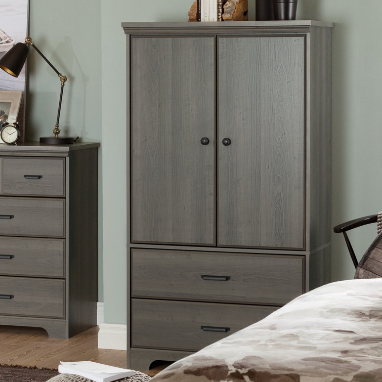 Versa Gray Maple 2-Door Armoire with Drawers