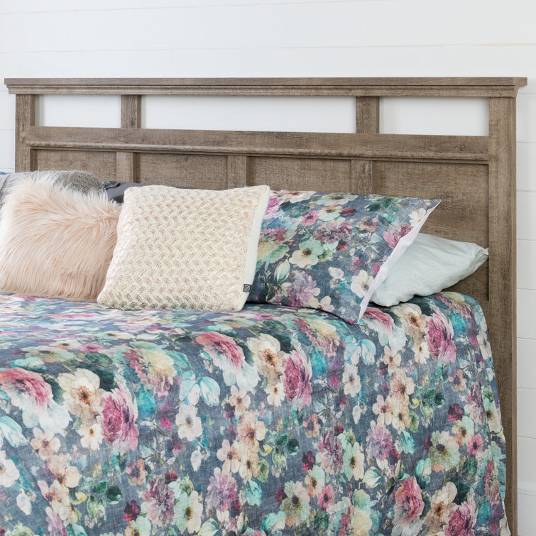 Versa Weathered Oak King Wood Headboard with Vertical Laths