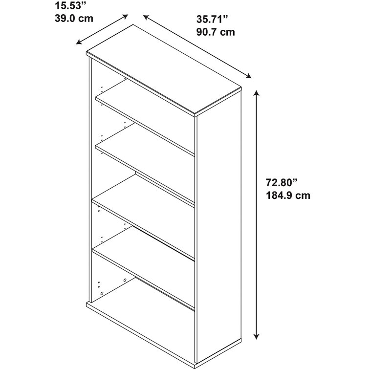 Hansen Cherry 73" Adjustable 5-Shelf Bookcase