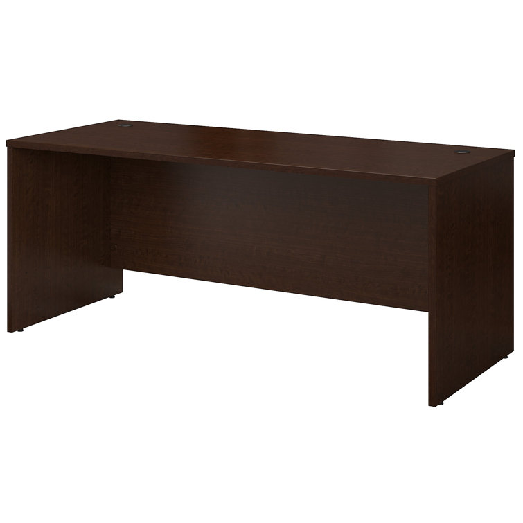 Transitional Mocha Cherry Executive Office Desk with Drawer