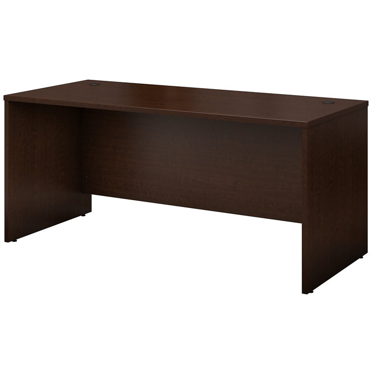 Transitional Mocha Cherry Executive Office Desk with Drawer