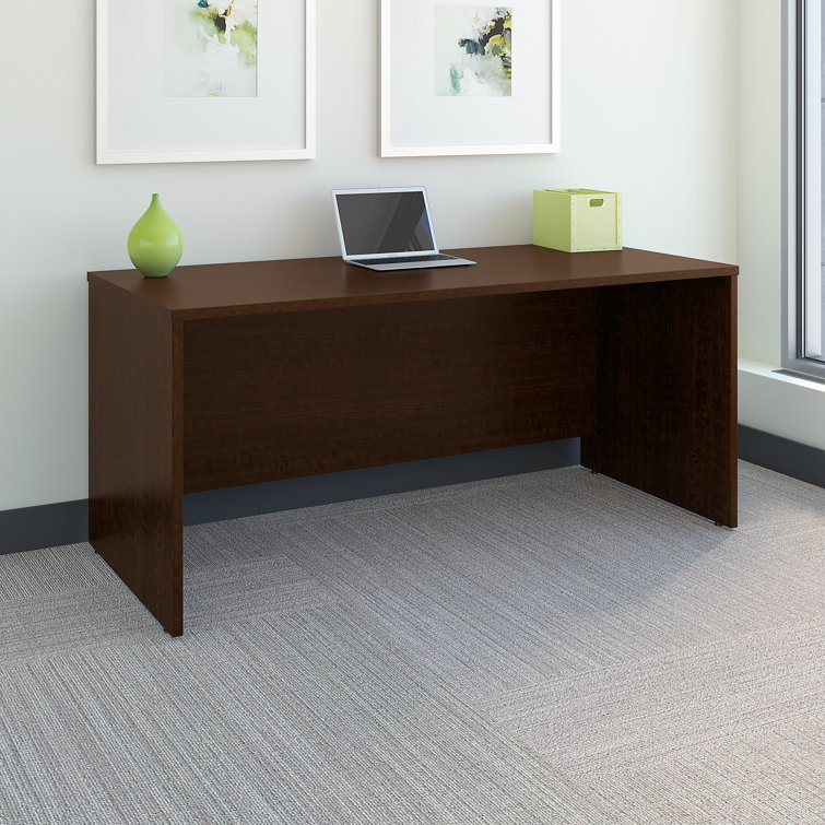 Transitional Mocha Cherry Executive Office Desk with Drawer