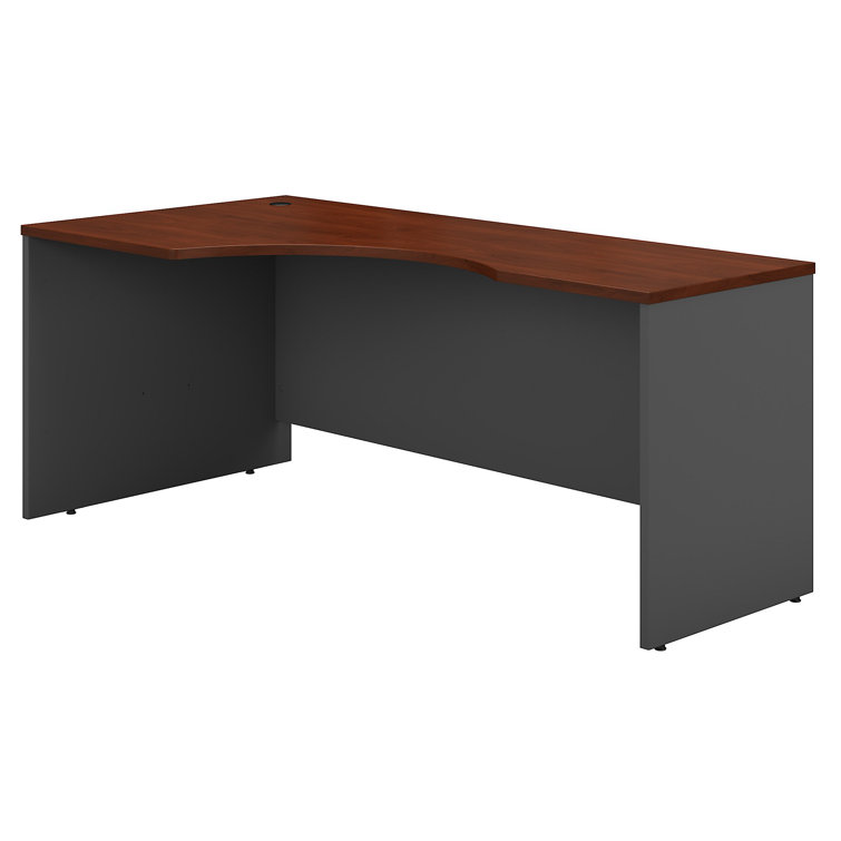 Hansen Cherry and Graphite Gray Corner Desk with Drawer