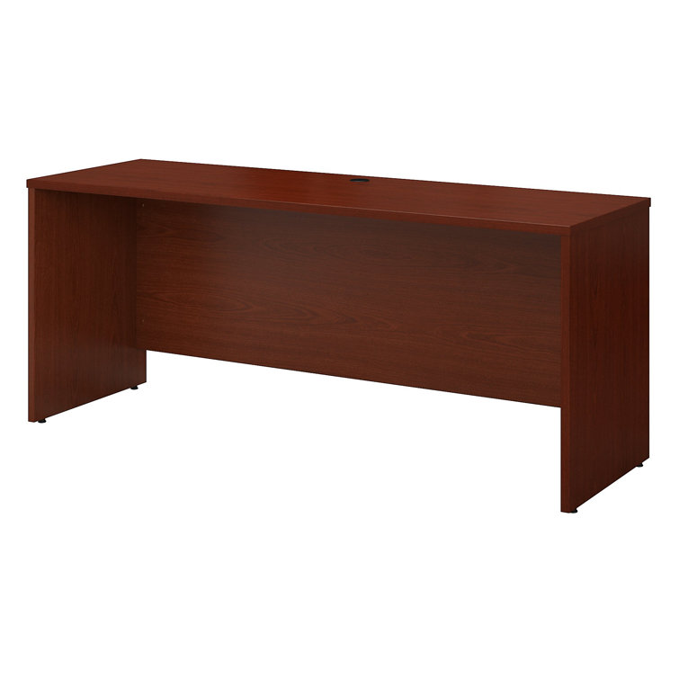 Contemporary Mahogany Home Office Desk with Drawer and Filing Cabinet