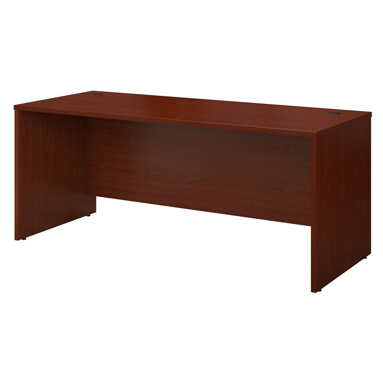 Mahogany 71" Home Office Desk with Filing Cabinet
