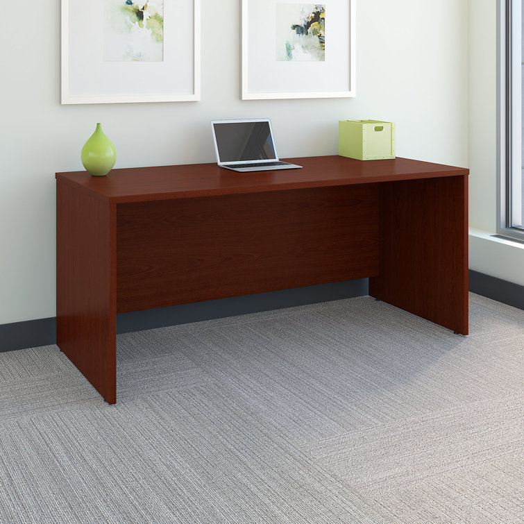 Transitional Mocha Cherry Executive Office Desk with Drawer