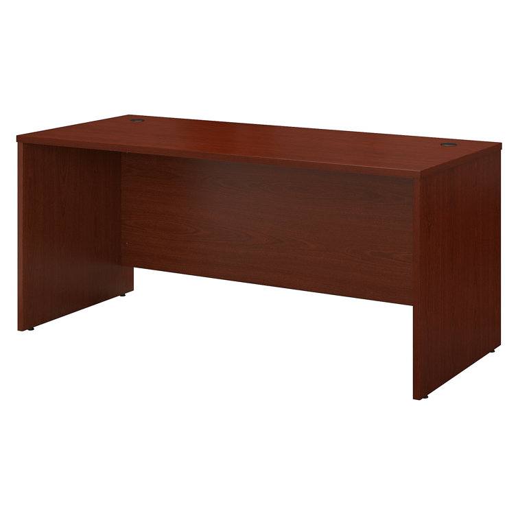 Contemporary Mahogany Home Office Desk with Drawer and Filing Cabinet