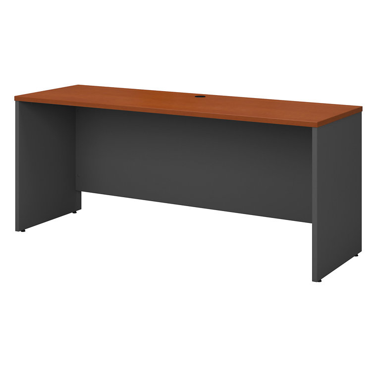 Contemporary Gray-Brown Natural Cherry Home Office Desk with Drawer