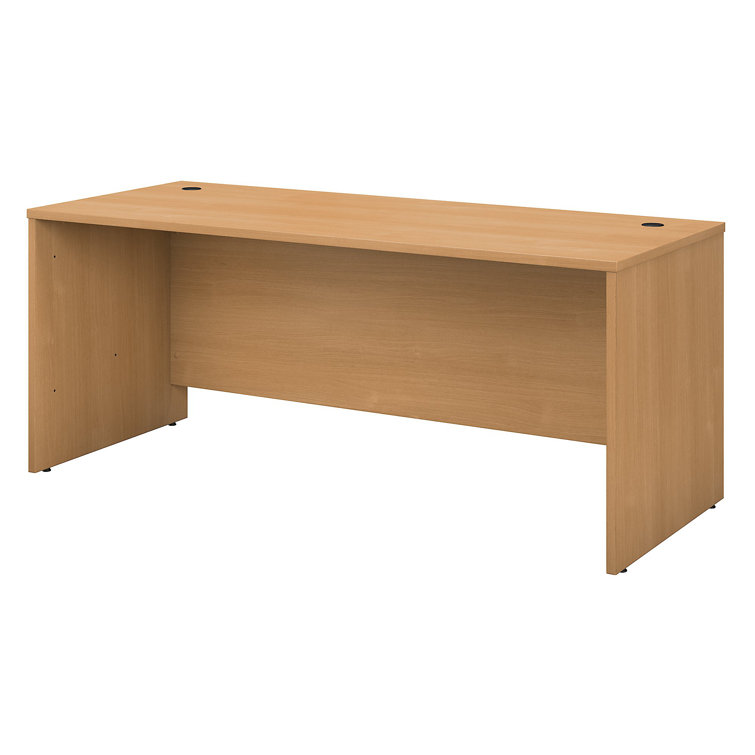 Transitional Mocha Cherry Executive Office Desk with Drawer