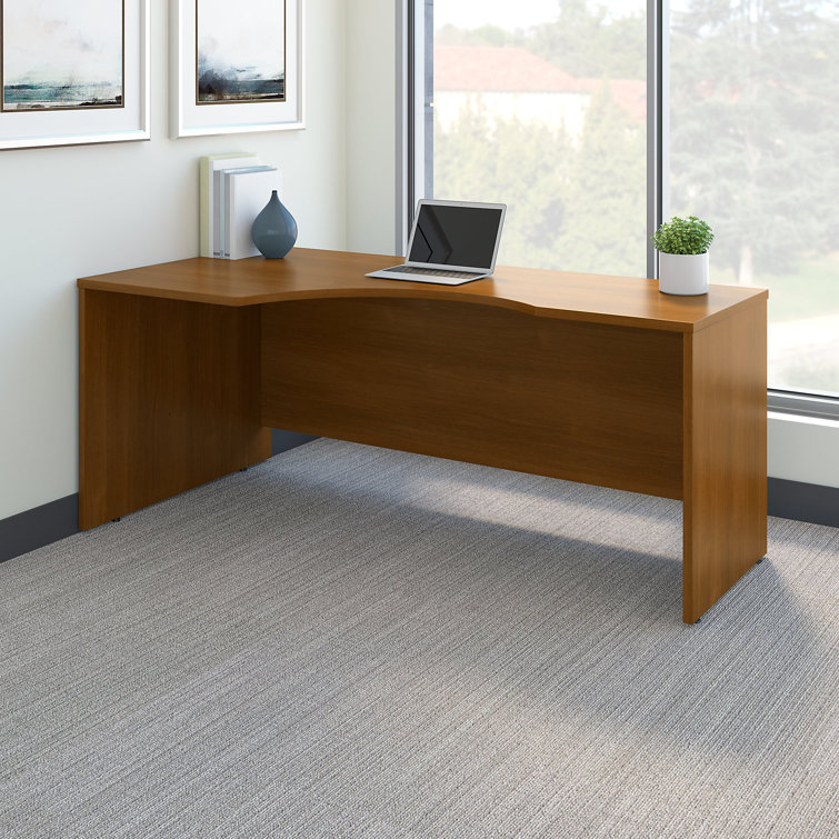 Hansen Cherry and Graphite Gray Corner Desk with Drawer