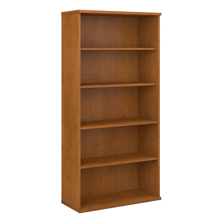 Natural Cherry Adjustable 5-Shelf Tall Bookcase