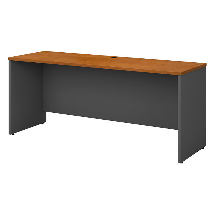 Contemporary Gray-Brown Natural Cherry Home Office Desk with Drawer