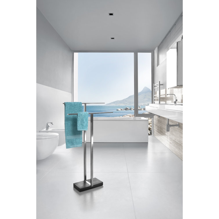 Menoto Freestanding Stainless Steel Towel Stand with Dual Rails