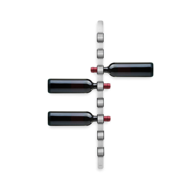 Stainless Steel Wall Mounted 8-Bottle Wine Rack