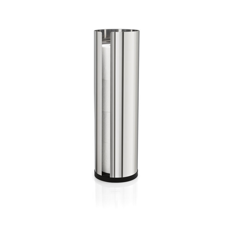 Polished Stainless Steel Freestanding Toilet Paper Holder