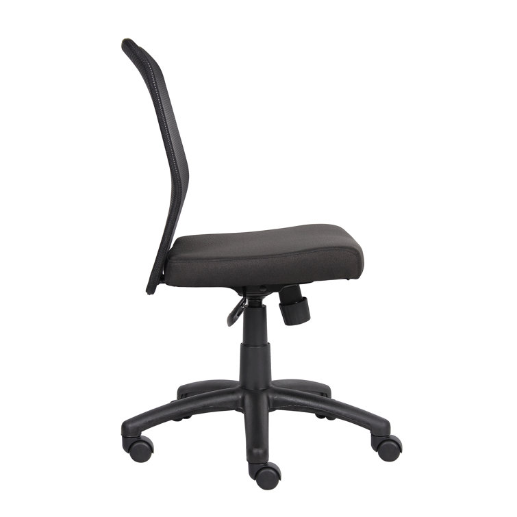 Modern Swivel Mesh Task Chair with Armless Design in Black