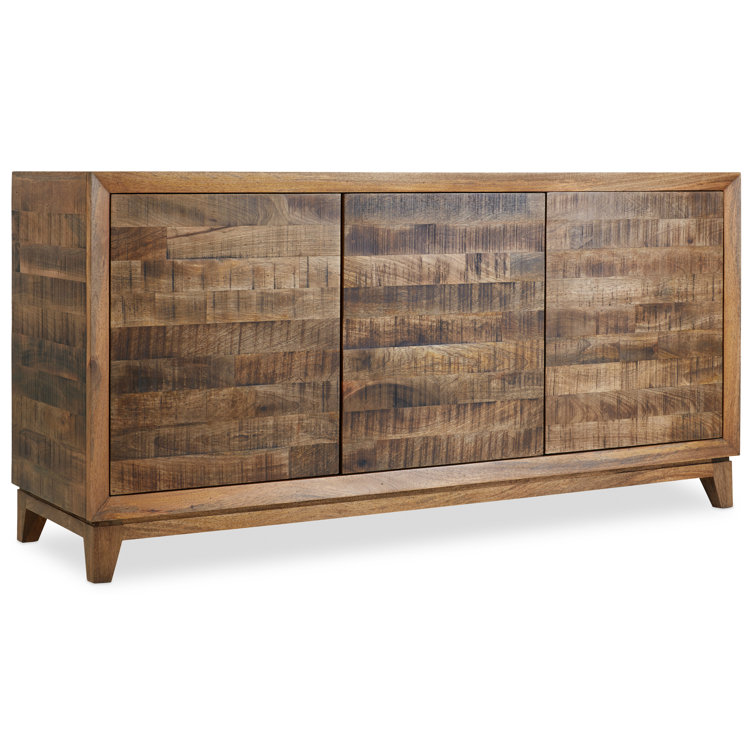 Transitional 64" Brown Entertainment Console with Cabinet