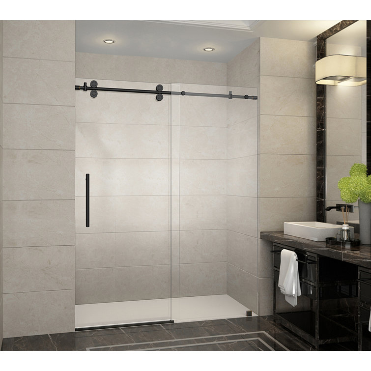 Langham 60" x 75" Frameless Sliding Shower Door in Oil Rubbed Bronze