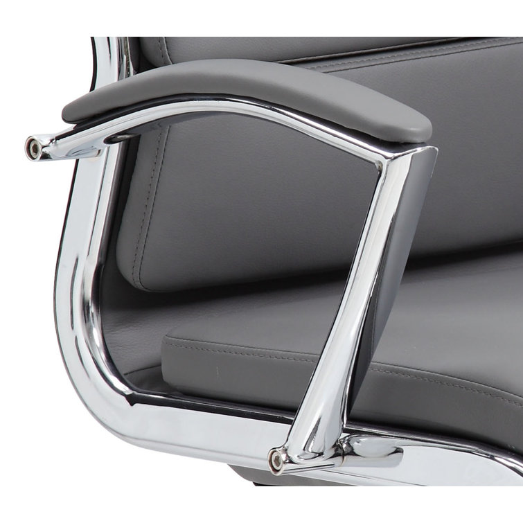 High-Back Executive Swivel Chair with Chrome Base in Gray