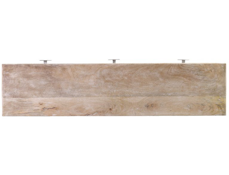 Transitional Mango Wood and Iron Entertainment Console with Cabinet
