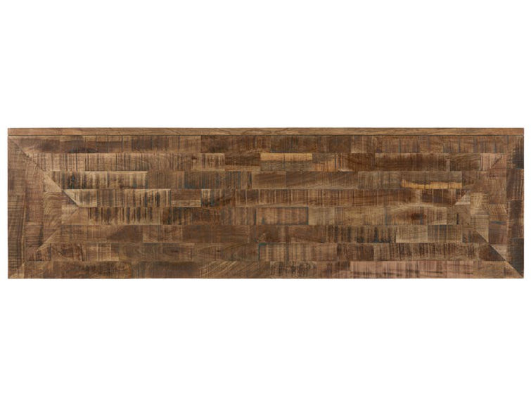 Transitional 64" Brown Entertainment Console with Cabinet