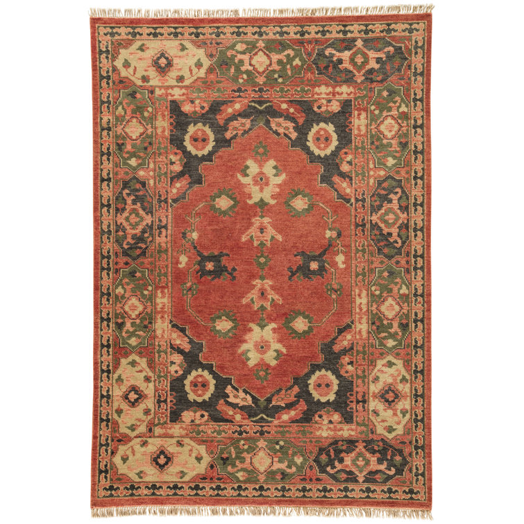 Hand-Knotted Red Wool Oriental Area Rug, 2' x 3'