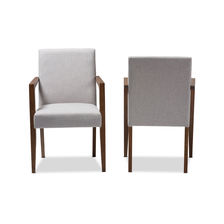 Andrea Mid-Century Modern Grayish Beige Leather Accent Chair
