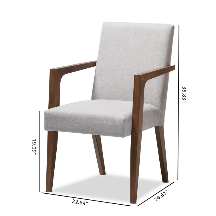 Andrea Mid-Century Modern Grayish Beige Leather Accent Chair