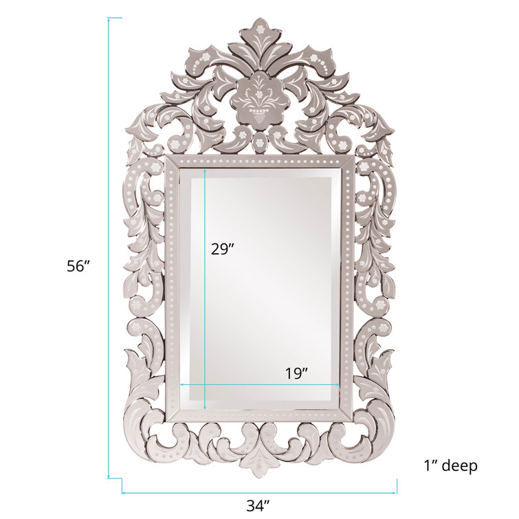 Silver Hand Painted Venetian Wood Wall Mirror