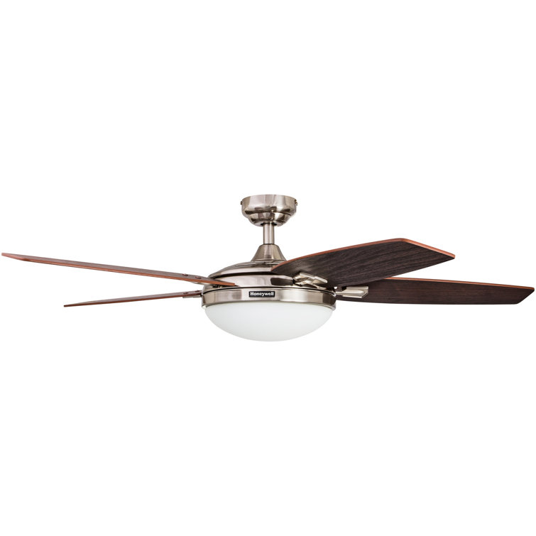 Honeywell 48'' Brushed Nickel Ceiling Fan with LED Light and Remote