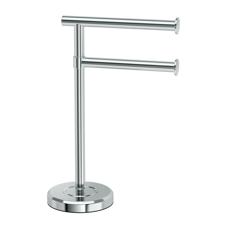 Chrome Freestanding Double Arm Hand Towel Holder