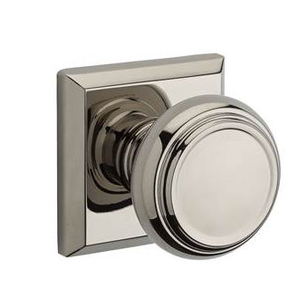 Polished Nickel Traditional Round Knob with Square Rose
