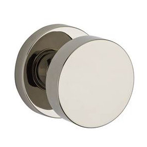 Polished Nickel Contemporary Solid Brass Round Door Knob