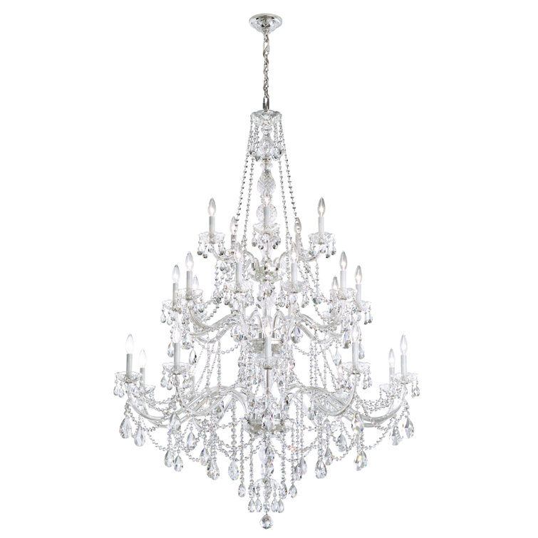 Arlington Heritage Clear Crystal 25-Light Polished Silver Chandelier