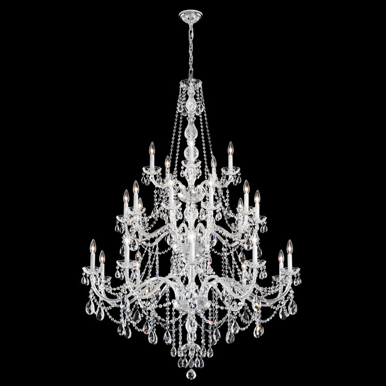 Arlington Heritage Clear Crystal 25-Light Polished Silver Chandelier