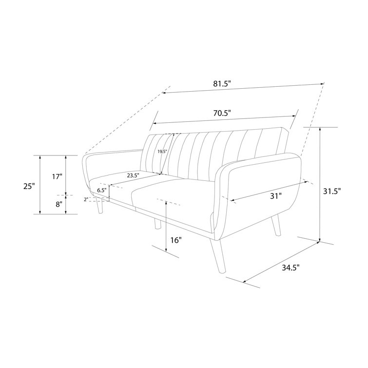 Brittany Camel Faux Leather Convertible Sleeper Sofa