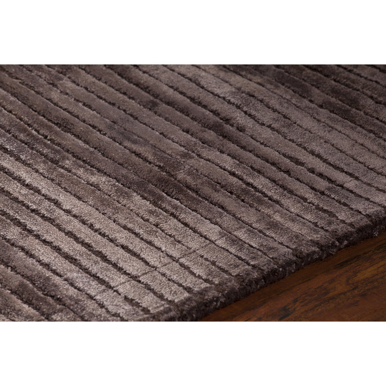 Handmade Striped Wool-Viscose Blend Rug, 3'6" x 5'6"