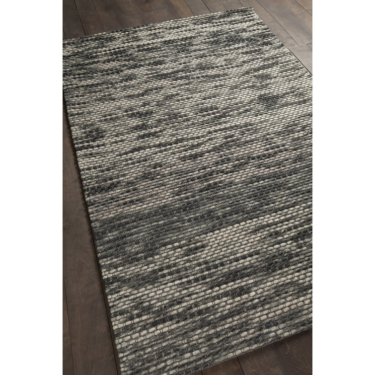 Artisan Crafted Rectangular Gray Wool 5' x 7' Area Rug
