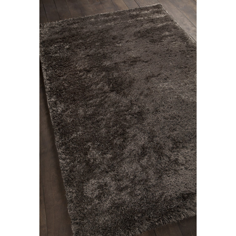 Edina Gray Handmade Wool Shag Rug 5' x 7'