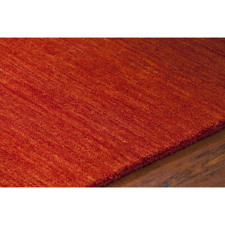 Gabi Radiant Red Hand-Knotted Wool Round Rug 7'9"