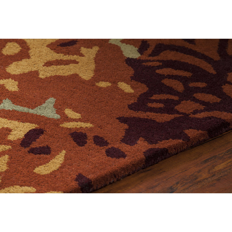 Handmade Nirvana Red & Green Wool 7'9" Round Area Rug