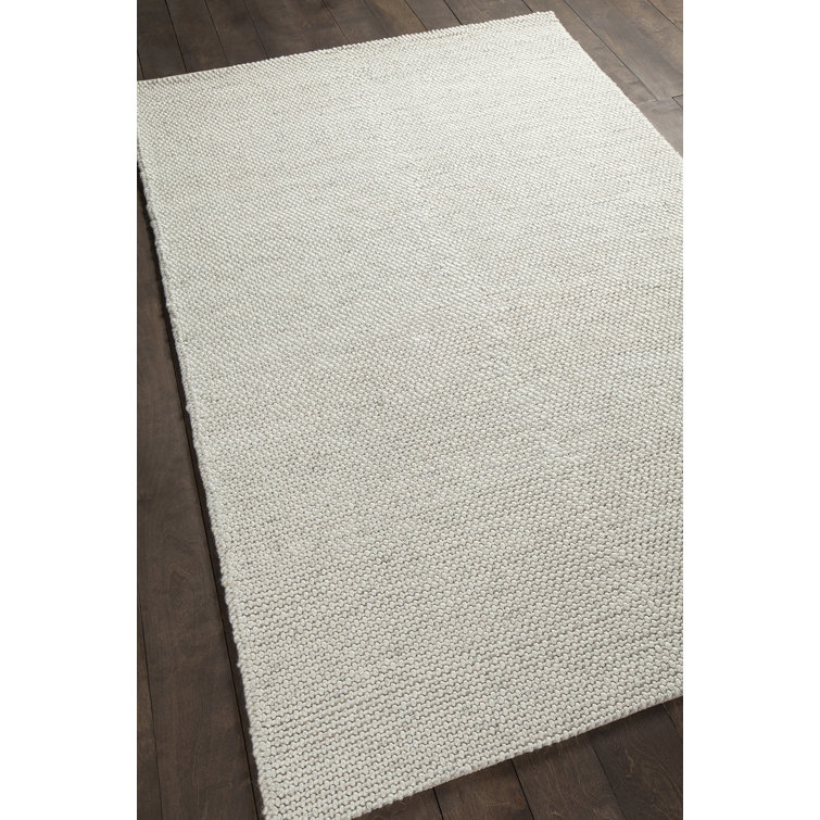Sinatra Ivory Hand-Woven Wool and Viscose 7'9" x 10'6" Area Rug