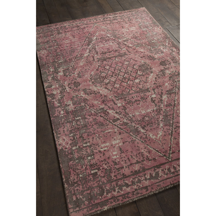 Tayla Pink and Gray Wool Hand-Tufted Rug 9' x 13'