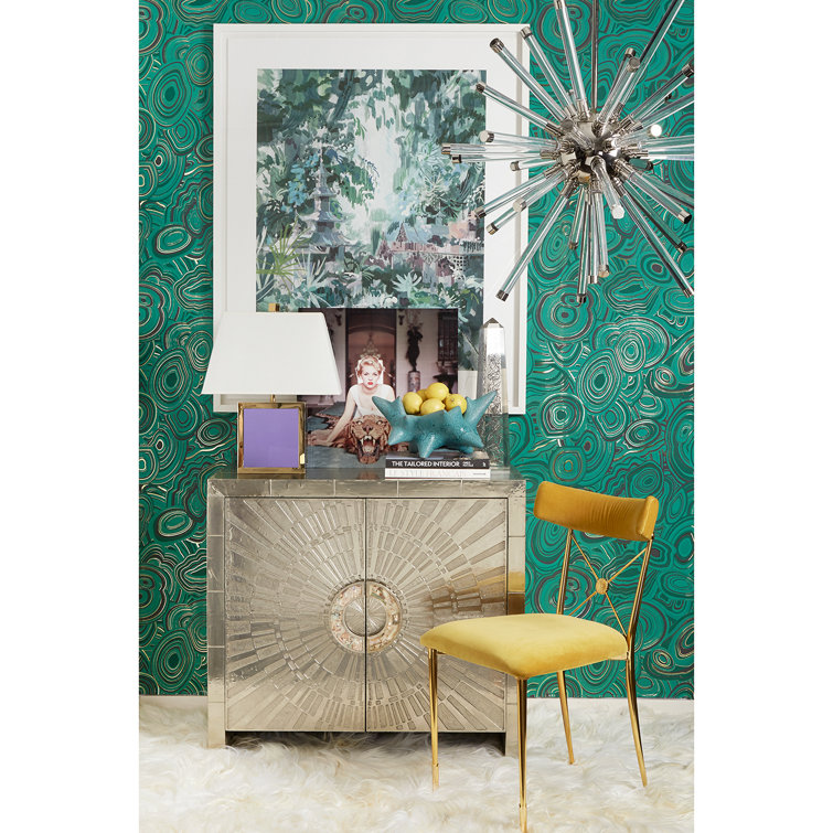 Rialto Gold Velvet Upholstered Side Chair with Metal Legs