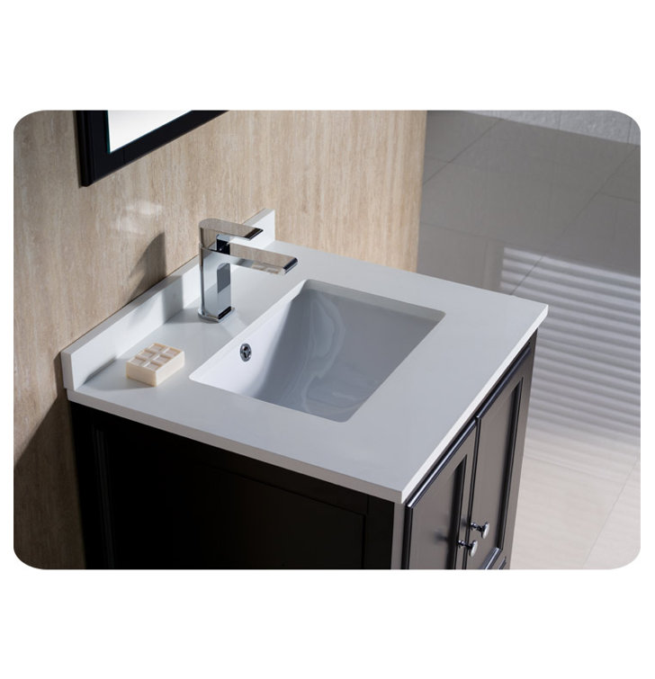 Espresso 24" Freestanding Single Sink Vanity Set with Mirror
