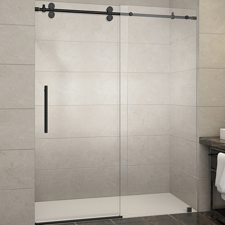 Langham 60" x 75" Frameless Sliding Shower Door in Oil Rubbed Bronze