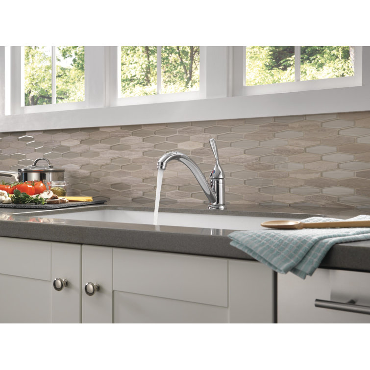 Chrome Single-Handle Deck Mounted Kitchen Faucet